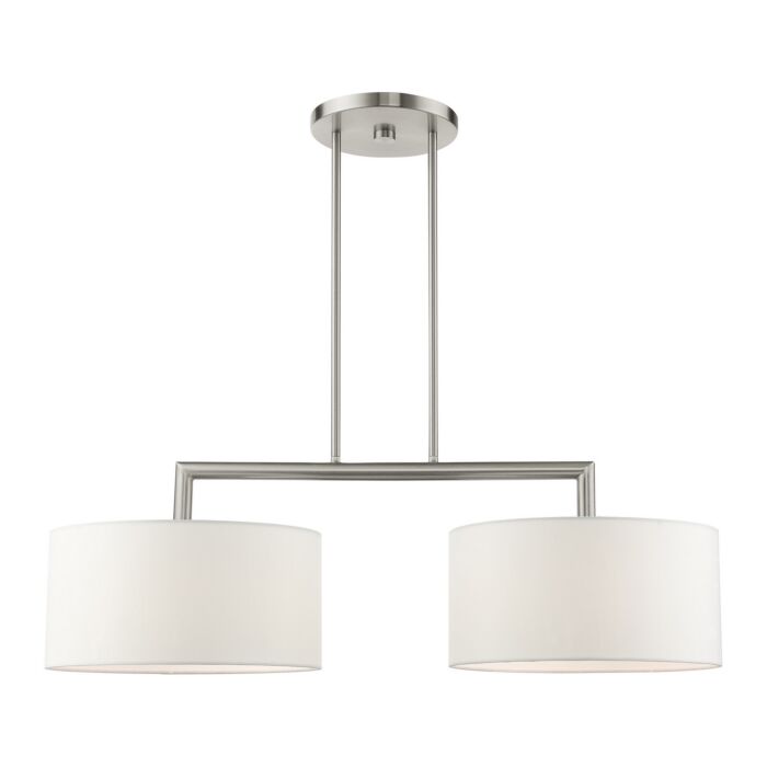 Meridian 2-Light Linear Chandelier in Brushed Nickel