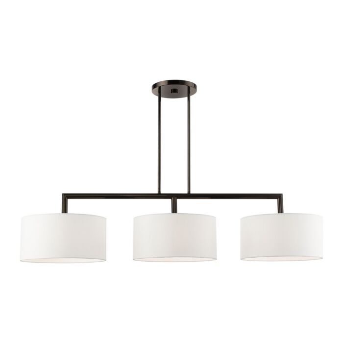 Meridian 3-Light Linear Chandelier in Black Chrome