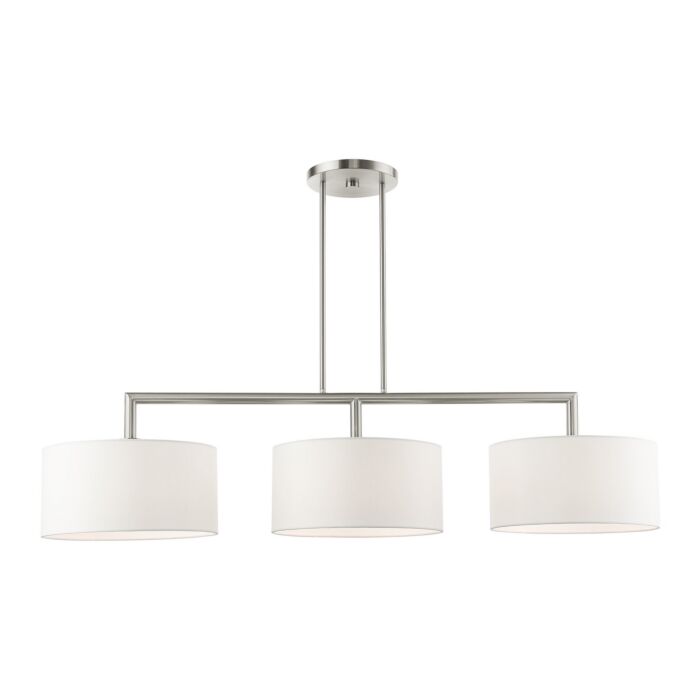 Meridian 3-Light Linear Chandelier in Brushed Nickel