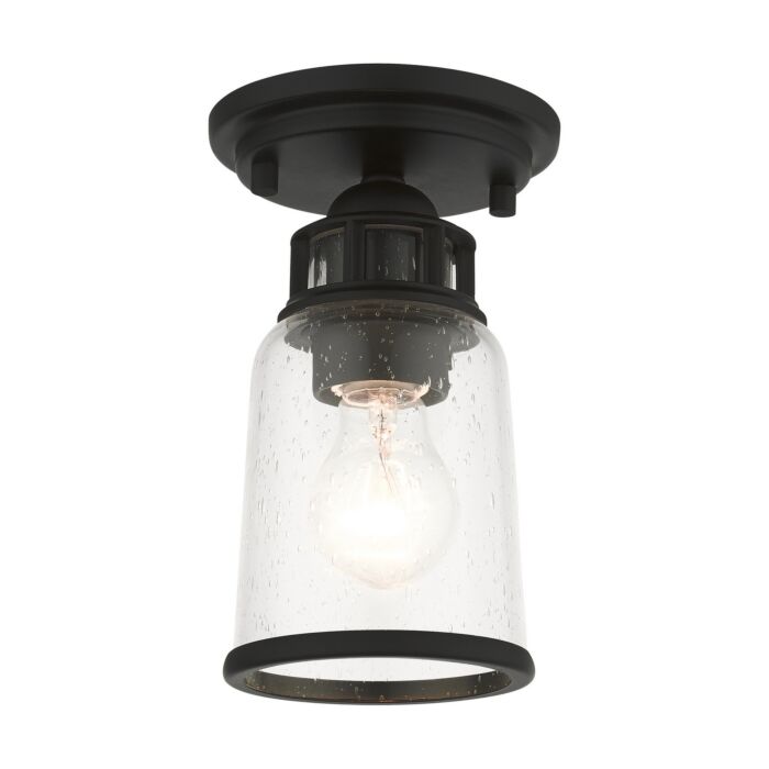 Lawrenceville 1-Light Flush Mount in Black