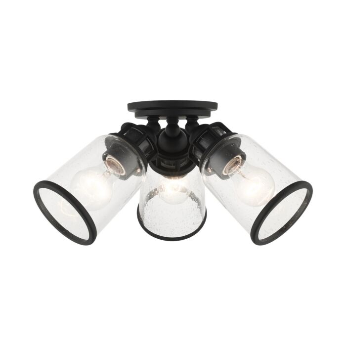 Lawrenceville 3-Light Flush Mount in Black