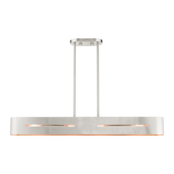 Ravena 4-Light Linear Chandelier in Brushed Nickel