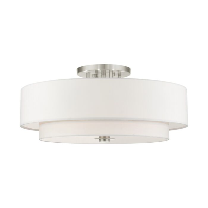 Meridian 6-Light Semi-Flush Mount in Brushed Nickel