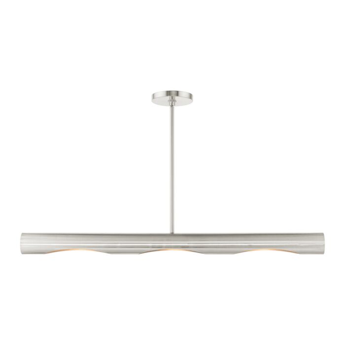 Novato 3-Light Linear Chandelier in Brushed Nickel