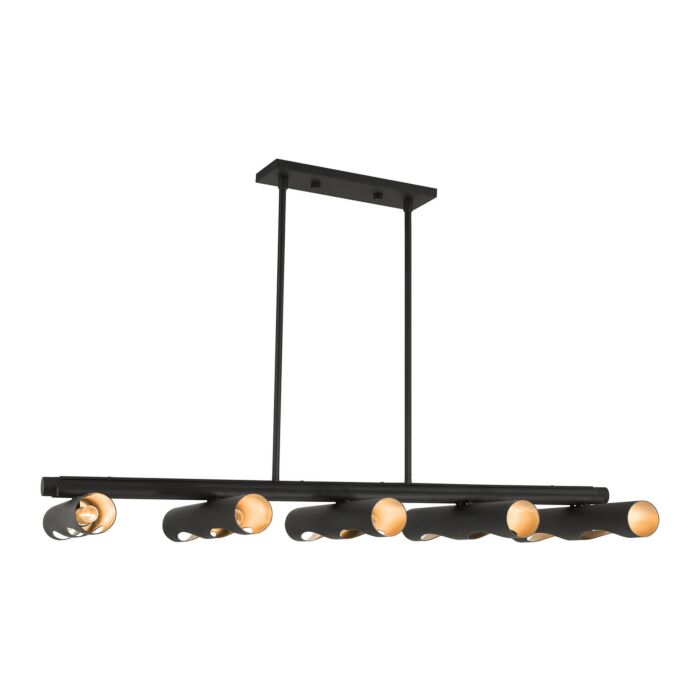 Novato 10-Light Linear Chandelier in Black