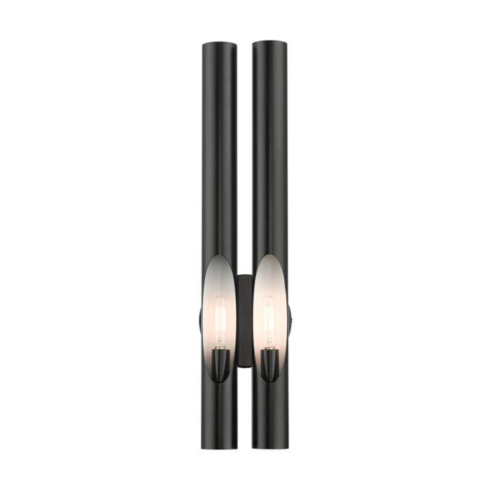 Acra 2-Light Wall Sconce in Shiny Black