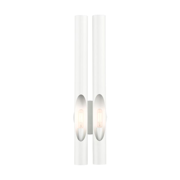 Acra 2-Light Wall Sconce in Shiny White