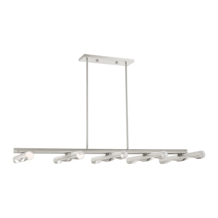 Acra 10-Light Linear Chandelier in Brushed Nickel