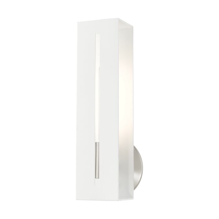 Soma 1-Light Wall Sconce in Textured White w with Brushed Nickels