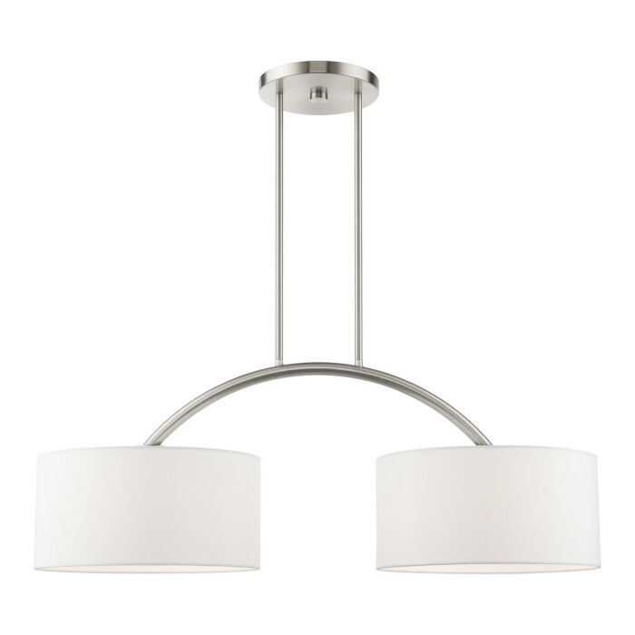 Meridian 2-Light Linear Chandelier in Brushed Nickel