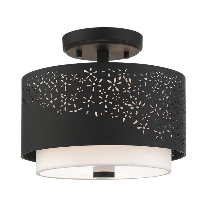 Noria 2-Light Semi-Flush Mount in Black