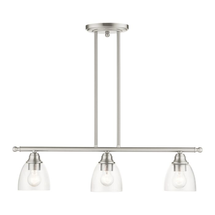Montgomery 3-Light Linear Chandelier in Brushed Nickel