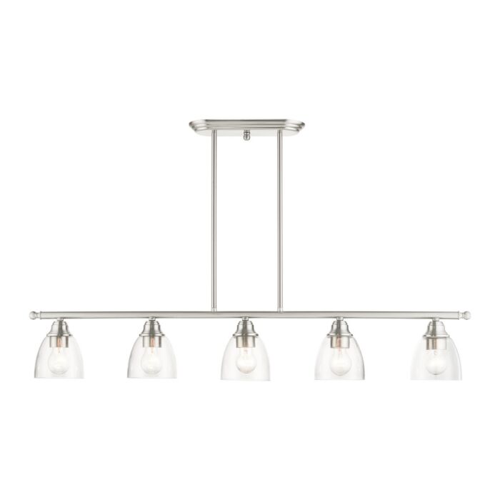 Montgomery 5-Light Linear Chandelier in Brushed Nickel