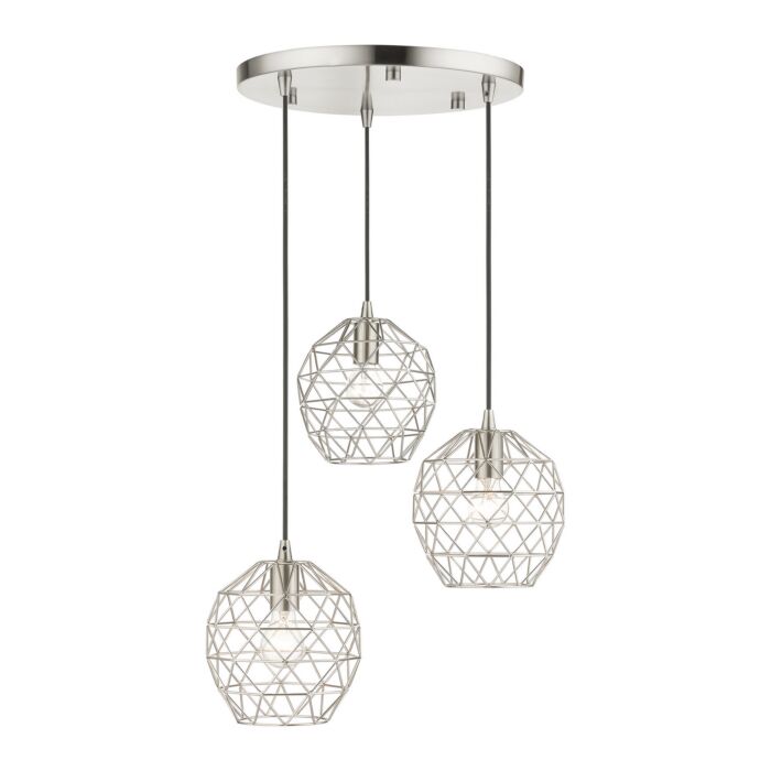 Geometrix 3-Light Pendant in Brushed Nickel