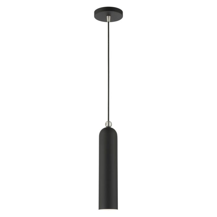 Ardmore 1-Light Pendant in Black w with Brushed Nickels