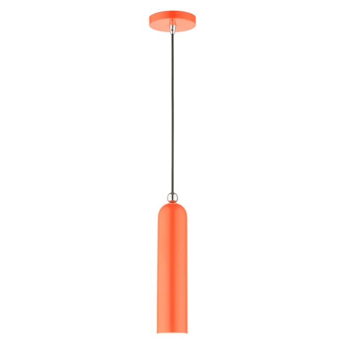 Ardmore 1-Light Pendant in Shiny Orange w with Polished Chromes