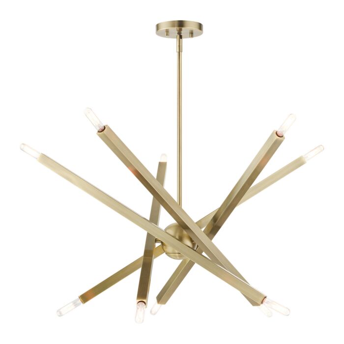 Monaco 10-Light Chandelier in Antique Brass