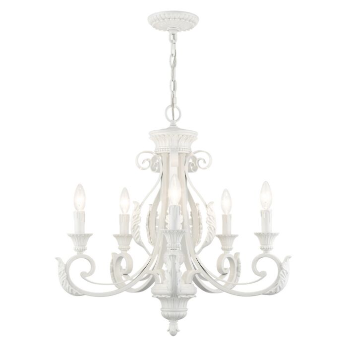 Valencia 5-Light Chandelier in Shiny White