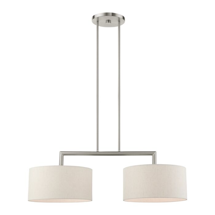 Meridian 2-Light Linear Chandelier in Brushed Nickel