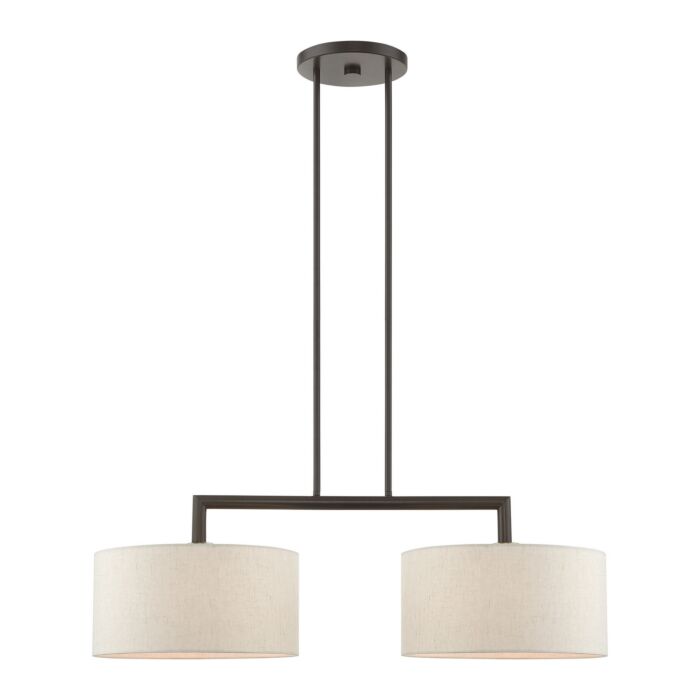 Monroe 2-Light Linear Chandelier in English Bronze