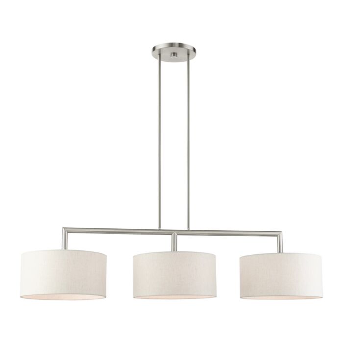 Meridian 3-Light Linear Chandelier in Brushed Nickel