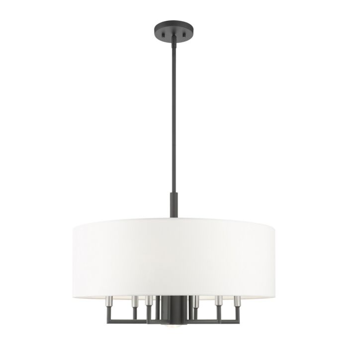 Meridian 7-Light Chandelier in Scandinavian Gray w with Brushed Nickels