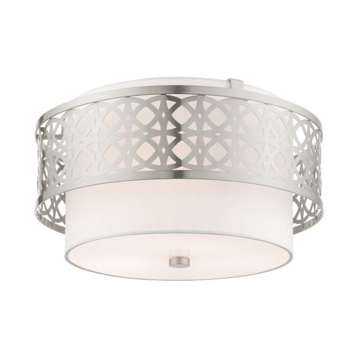 Calinda 3-Light Semi-Flush Mount in Brushed Nickel