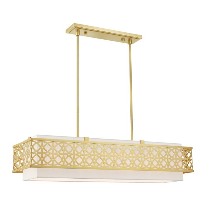 Calinda 6-Light Linear Chandelier in Soft Gold