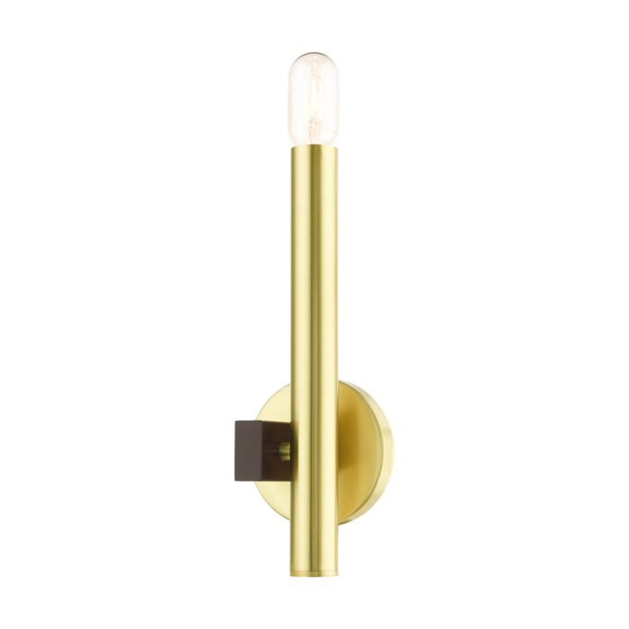 Helsinki 1-Light Wall Sconce in Satin Brass w with Bronzes