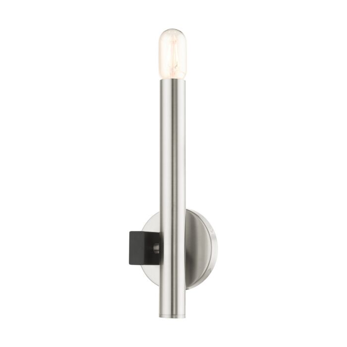 Helsinki 1-Light Wall Sconce in Brushed Nickel w with Blacks
