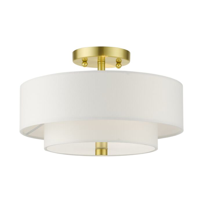 Meridian 2-Light Semi-Flush Mount in Satin Brass