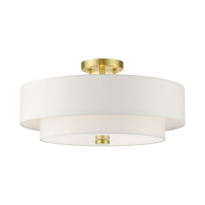 Meridian 4-Light Semi-Flush Mount in Satin Brass
