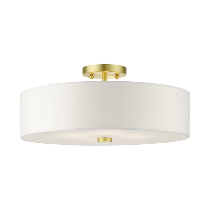 Meridian 4-Light Semi-Flush Mount in Satin Brass