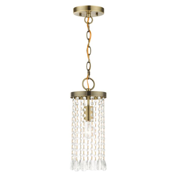 Elizabeth 1-Light Mini Pendant in Antique Brass