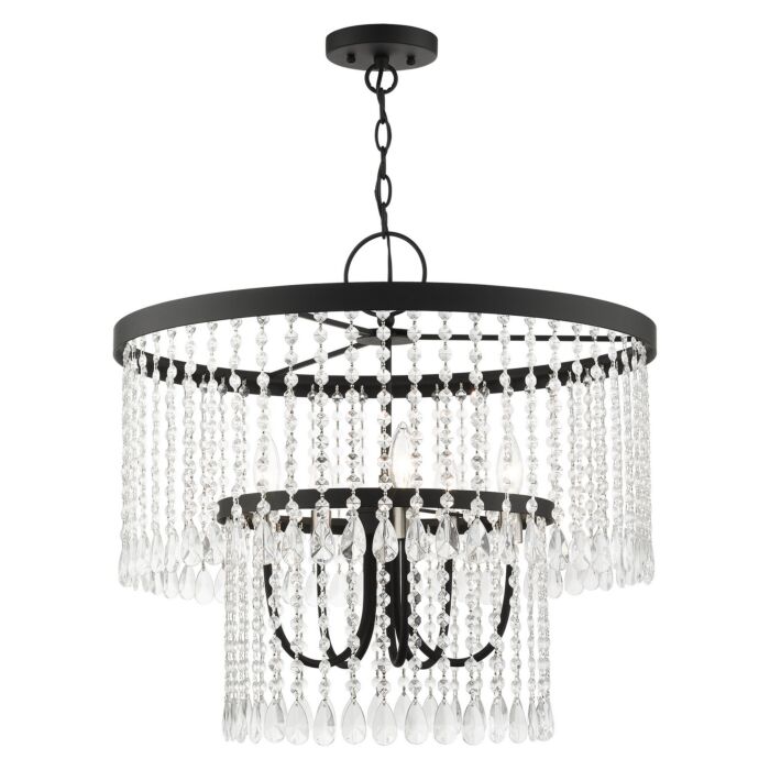 Elizabeth 5-Light Chandelier in Black w with Brushed Nickels
