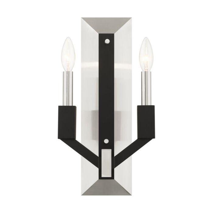 Beckett 2-Light Wall Sconce in Brushed Nickel & Black