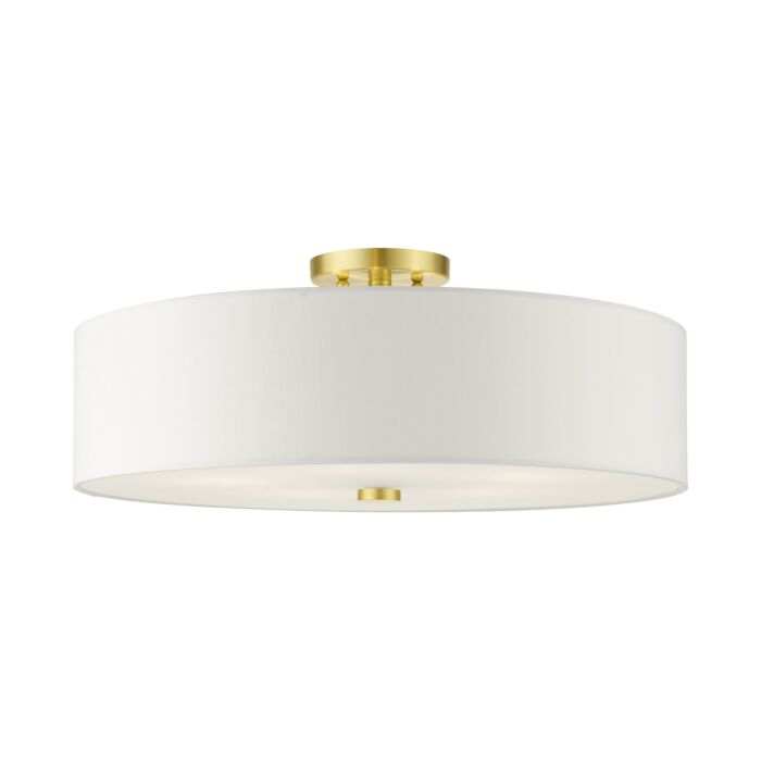 Meridian 5-Light Semi-Flush Mount in Satin Brass