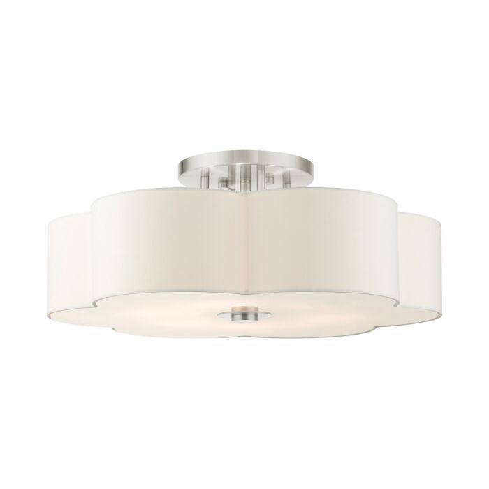 Chelsea 6-Light Semi-Flush Mount in Brushed Nickel