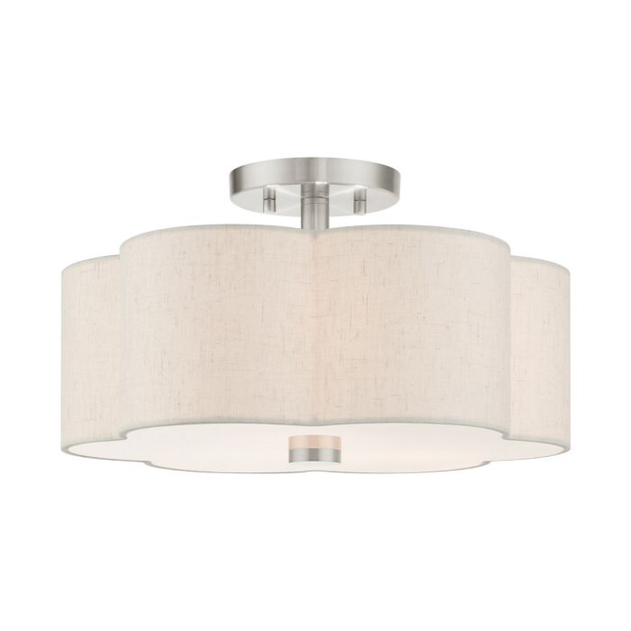 Solstice 3-Light Semi-Flush Mount in Brushed Nickel