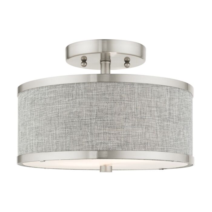 Park Ridge 2-Light Semi-Flush Mount in Brushed Nickel