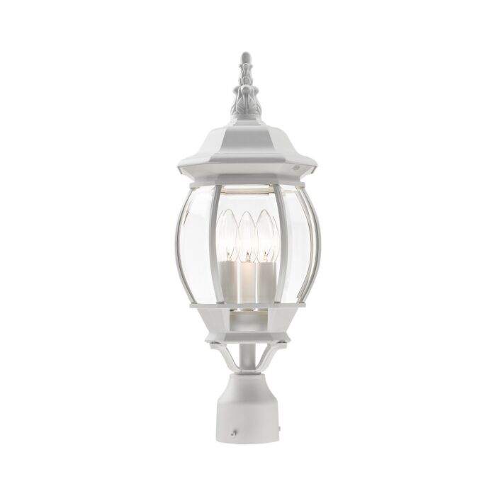 Frontenac 3-Light Outdoor Post Top Lantern in Textured White