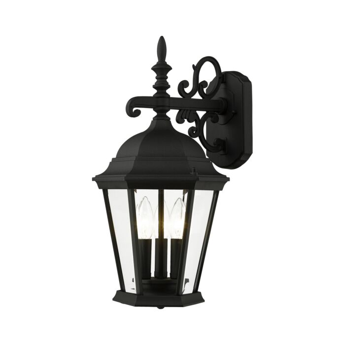 Hamilton 3-Light Outdoor Wall Lantern in Textured Black