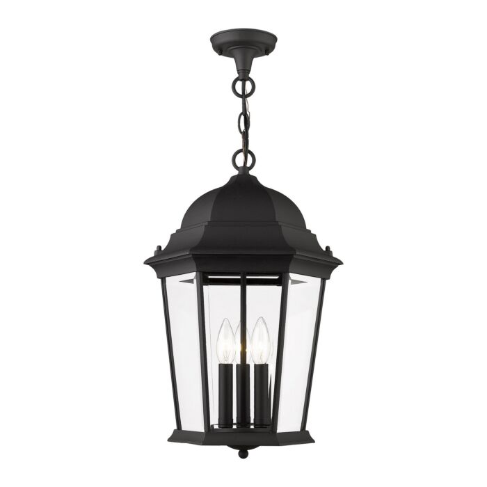 Hamilton 3-Light Outdoor Pendant in Textured Black