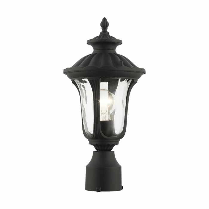 Oxford 1-Light Outdoor Post Top Lantern in Textured Black