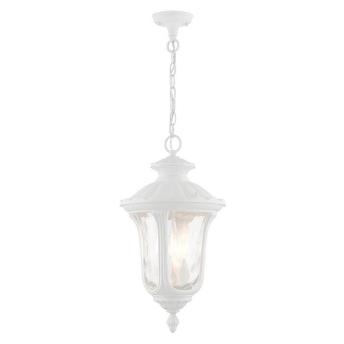 Oxford 3-Light Outdoor Pendant in Textured White