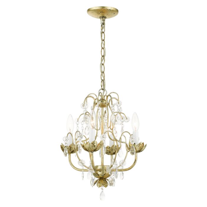 Sofia 4-Light Chandelier in Hand Applied Winter Gold