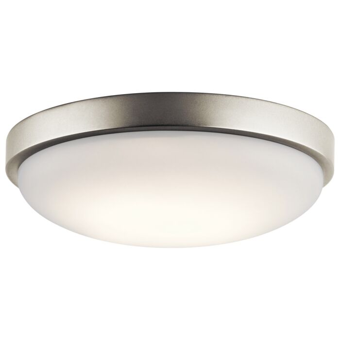 Kichler 11.5 Inch White Acrylic LED Flush Mount in Brushed Nickel