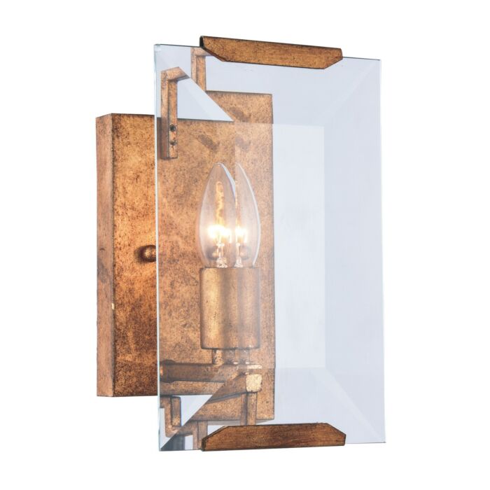 Monaco 1-Light Wall Sconce in Golden Iron