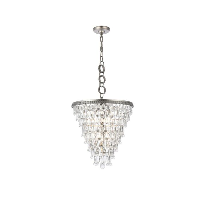 Nordic 5-Light Pendant in Antique Silver
