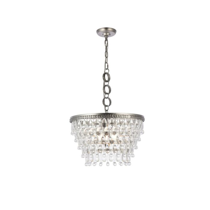 Nordic 5-Light Pendant in Antique Silver